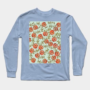 Watercolor pattern with peaches Long Sleeve T-Shirt